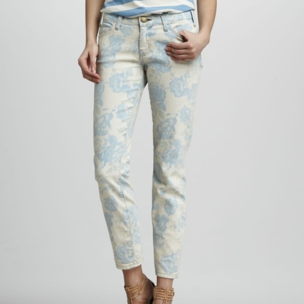 Current/Elliott women 26 The Stiletto skinny jeans blue rose cottagecore